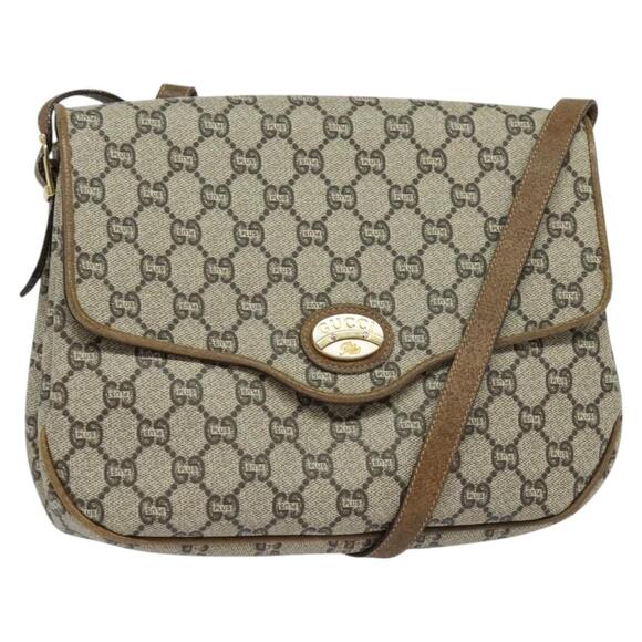 GUCCI GG Plus Supreme Shoulder Bag Pvc Beige Gold - Picture 1 of 16